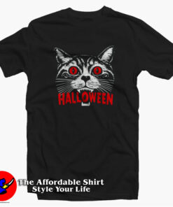 Satanic Cat Spooky Halloween Unisex T-shirt On Sale Satanic Cat Spooky Halloween Unisex T-shirt On Sale