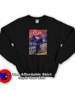 Scarface Tony Montana Balcony Railing Shot Sweatshirt On Sale