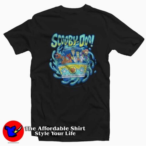 Scooby Doo Mystery Machine Portal Group Shot T-shirt On Sale