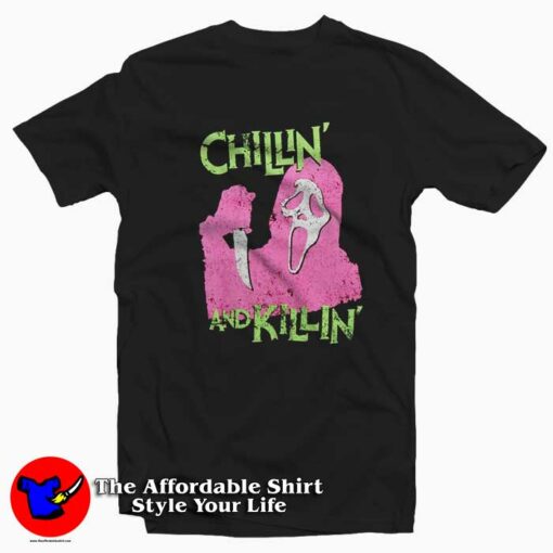 Scream Ghost Face Chillin And Killin Unisex T-Shirt On Sale