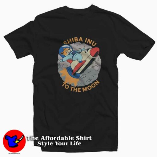 Shiba inu To The Moon Dogecoin Funny Unisex T-shirt On Sale