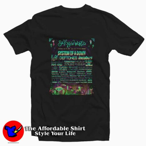 Sick New World System Of A Down Festival T-Shirt On Sale