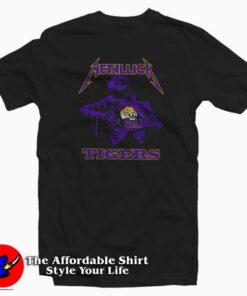 Skeleton Metallica And Lsu Tigers Football T-Shirt Cheap Skeleton Metallica And Lsu Tigers Football T-Shirt Cheap