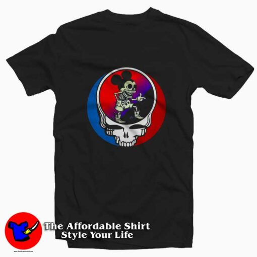 Skeleton Mickey Mouse Grateful Dead Halloween T-shirt On Sale