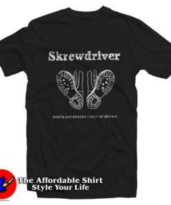 Skrewdriver Boots And Braces Graphic Unisex T-Shirt On Sale Skrewdriver Boots And Braces Graphic Unisex T-Shirt On Sale