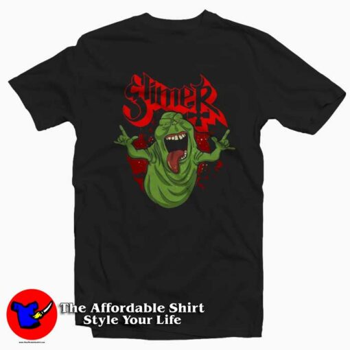 Slimer Ghostbusters Heavy Metal Parody T-shirt On Sale