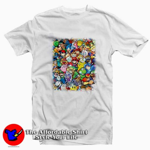 Smash Bros Mario Star Fox Pikachu T-shirt On Sale