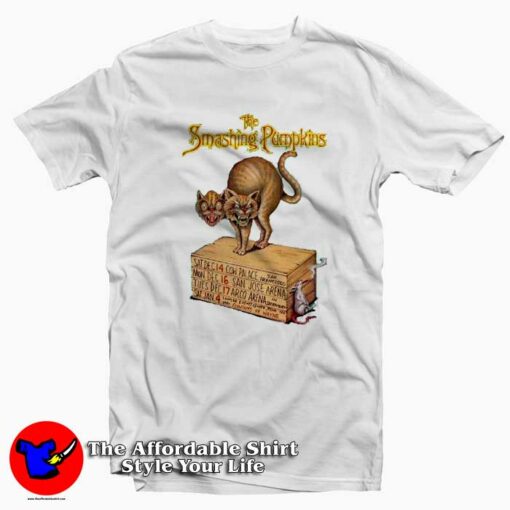 Smashing Pumpkins Funny Cat Vintage T-Shirt On Sale