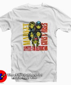 Smiley Guns N Roses Appetite For Destruction T-Shirt On Sale Smiley Guns N Roses Appetite For Destruction T-Shirt On Sale
