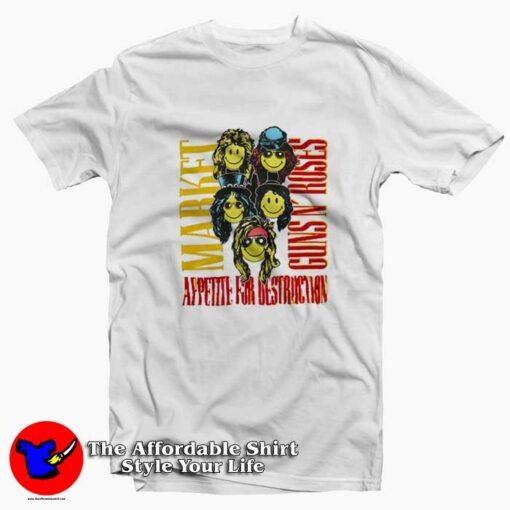 Smiley Guns N Roses Appetite For Destruction T-Shirt On Sale