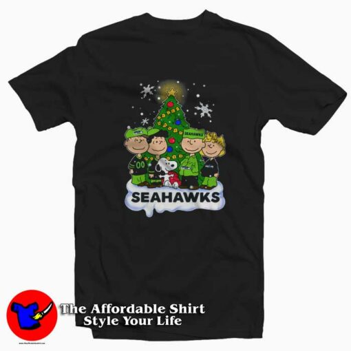 Snoopy Peanuts Seattle Seahawks Christmas T-shirt On Sale