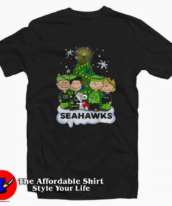Snoopy Peanuts Seattle Seahawks Christmas T-shirt On Sale Snoopy Peanuts Seattle Seahawks Christmas T-shirt On Sale