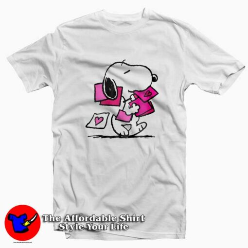 Snoopy Peanuts With Valentines Day T-Shirt On Sale