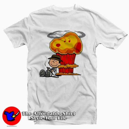 Snoopy and Charlie Brown Oppenheimer Graphic T-Shirt On Sale