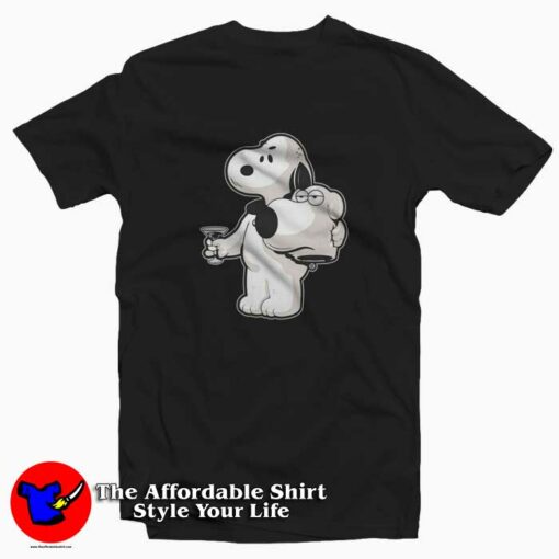 Snoopy x Brian Family Guy Custom T-shirt On Sale