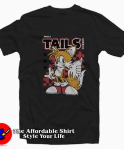 Sonic Miles Tails Prower Charcoal T-shirt On Sale Sonic Miles Tails Prower Charcoal T-shirt On Sale