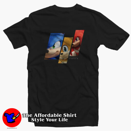 Sonic The Hedgehog 2 Character Panels T-Shirt On Sale