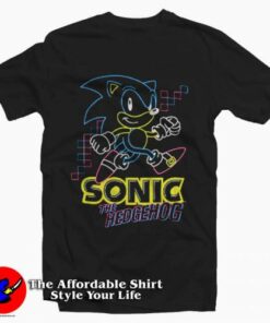 Sonic The Hedgehog Neon Graphic Tee Shirt Sonic The Hedgehog Neon Graphic Tee Shirt