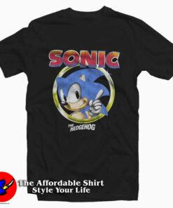 Sonic The Hedgehog Pointing Finger Tee Shirt Sonic The Hedgehog Pointing Finger Tee Shirt