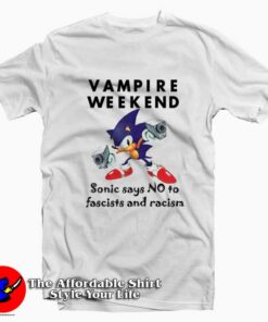 Sonic Vampire Weekend No To Fascism And Racism T-Shirt On Sale Sonic Vampire Weekend No To Fascism And Racism T-Shirt On Sale