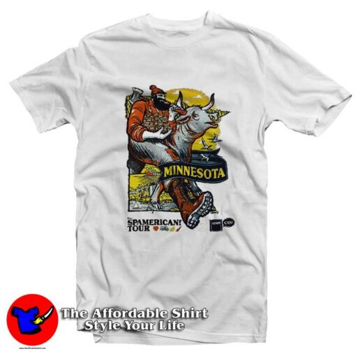 Spamerican Tour Paul Bunyan Graphic T-Shirt On Sale