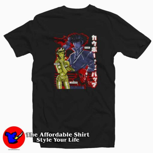 Spike Spiegel Faye Valentine Cowboy Bebop T-shirt On Sale