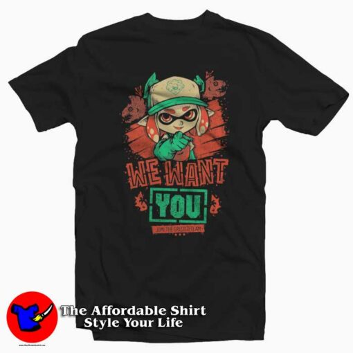 Splatoon 2 Grizzco Team We Want You T-shirt On Sale