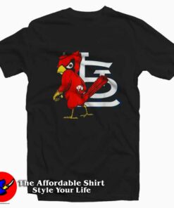 St Louis Cardinal Sports Baseball Mascot Logo T-shirt On Sale St Louis Cardinal Sports Baseball Mascot Logo T-shirt On Sale