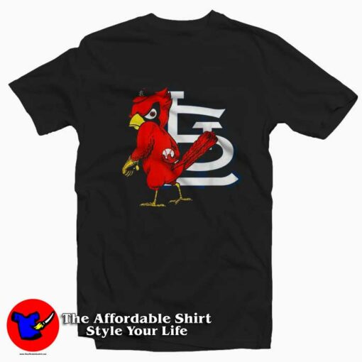 St Louis Cardinal Sports Baseball Mascot Logo T-shirt On Sale