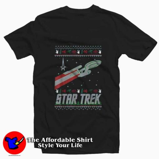 Star Trek Series Holiday Enterprise Graphic T-Shirt On Sale