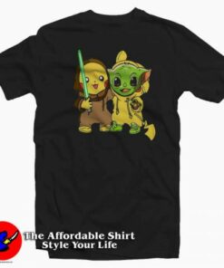 Star Wars Baby Pikachu and Baby Yoda T-Shirt Cheap Star Wars Baby Pikachu and Baby Yoda T-Shirt Cheap