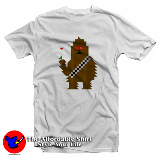 Star Wars Chewbacca 8-Bit Heart Eyes Valentine T-Shirt On Sale