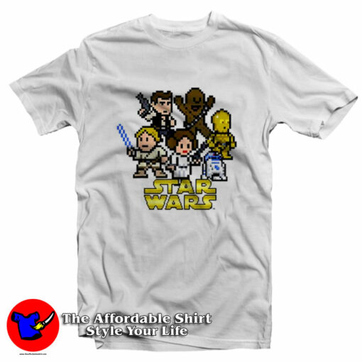 Star Wars Heroes 8-Bit Logo Graphic T-Shirt On Sale