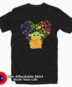 Star Wars Mandalorian Child Rainbow Hearts T-Shirt On Sale Star Wars Mandalorian Child Rainbow Hearts T-Shirt On Sale