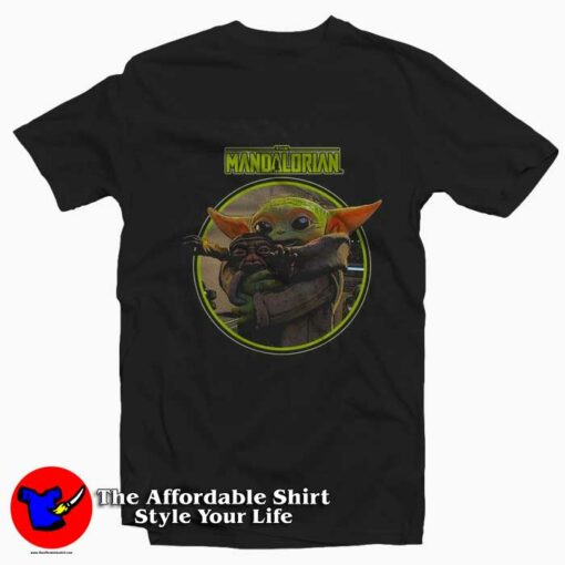 Star Wars Mandalorian Grogu Hugging An Anzellan T-Shirt On Sale