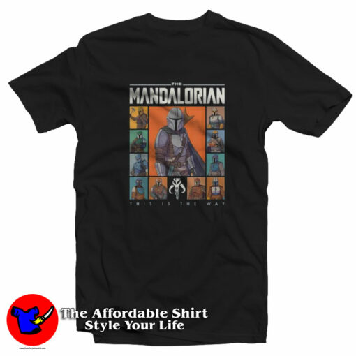 Star Wars The Mandalorian Character Grid T-Shirt On Sale