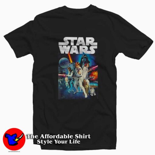 Star Wars Vintage Cast Poster Unisex T-shirt On Sale