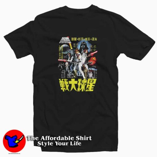 Star Wars Vintage Japanese Poster Movie T-shirt On Sale