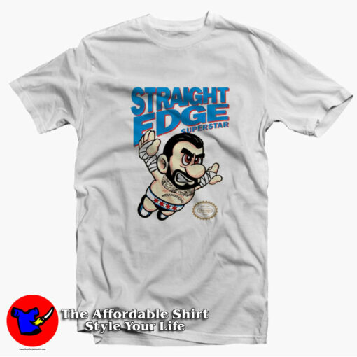 Straight Edge Superstar CM Punk Super Mario T-shirt On Sale