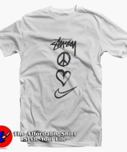 Stussy × Nike and Peace Collab Unisex T-Shirt On Sale Stussy × Nike and Peace Collab Unisex T-Shirt On Sale