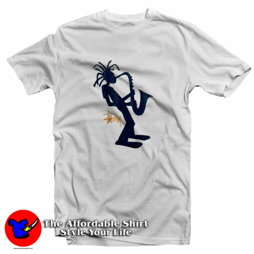 Stussy Saxophone USA Vintage Style Unisex T-Shirt On Sale