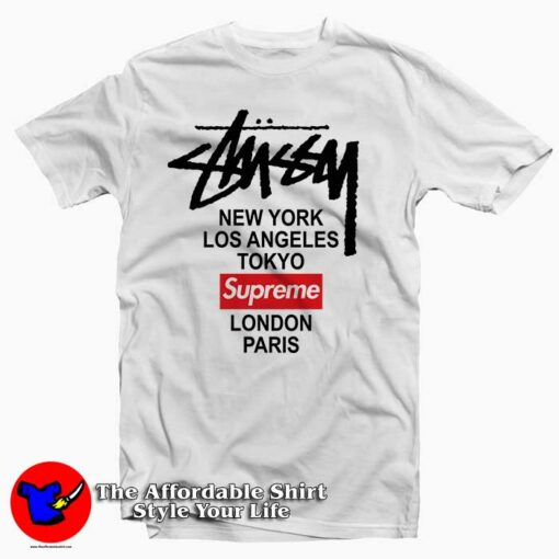 Stussy X Supreme World Tour Collab Tee Shirt