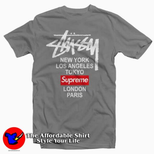 Stussy X Supreme World Tour Collab Tee Shirt