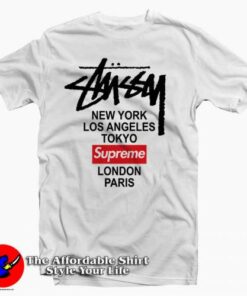 Stussy X Supreme World Tour Collab Tee Shirt 4