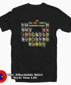 Super Mario Periodic Table Of Characters T-Shirt On Sale Super Mario Periodic Table Of Characters T-Shirt On Sale