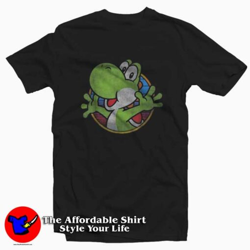 Super Mario Yoshi Color Fade Circle Funny T-Shirt On Sale