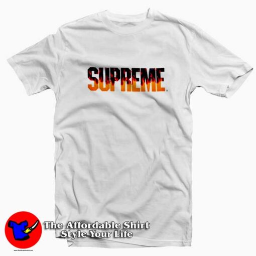 Supreme Flames Graphic T-Shirt Cheap