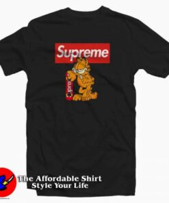 Supreme Garfield Skateboard And Smoke T-Shirt Supreme Collection Supreme Garfield Skateboard And Smoke T-Shirt Supreme Collection