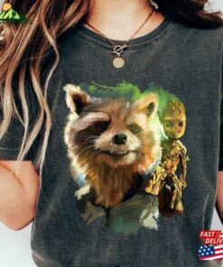 Comfort Colors Vintage Groot And Rocket Shirt Marvel Studio Guardians Of The Galaxy Raccoon Unisex Sweatshirt