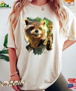 Comfort Colors Vintage Groot And Rocket Shirt Marvel Studio Guardians Of The Galaxy Raccoon Unisex Sweatshirt